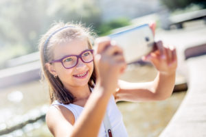 little girl selfie braces